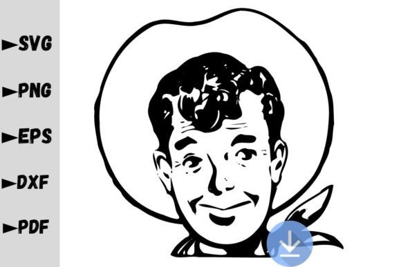 Western Cowboy Head SVG, Cowboy Hat SVG
