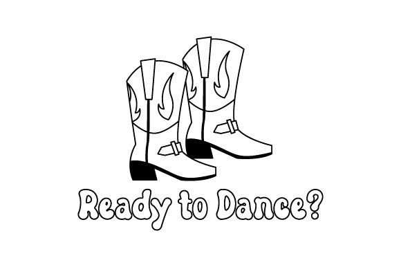 Western Dance Boots Line Art - Ready to Dance